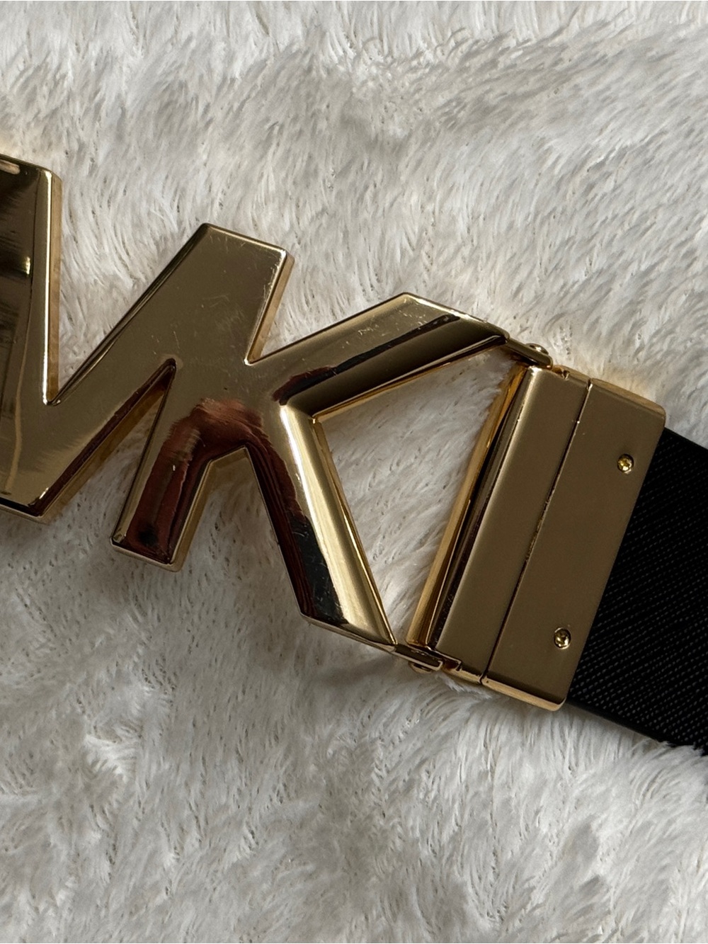 Unisex Michael Kors Monogram Belt with a rotating Gold MK Logo Buckle - Picture 4 of 7